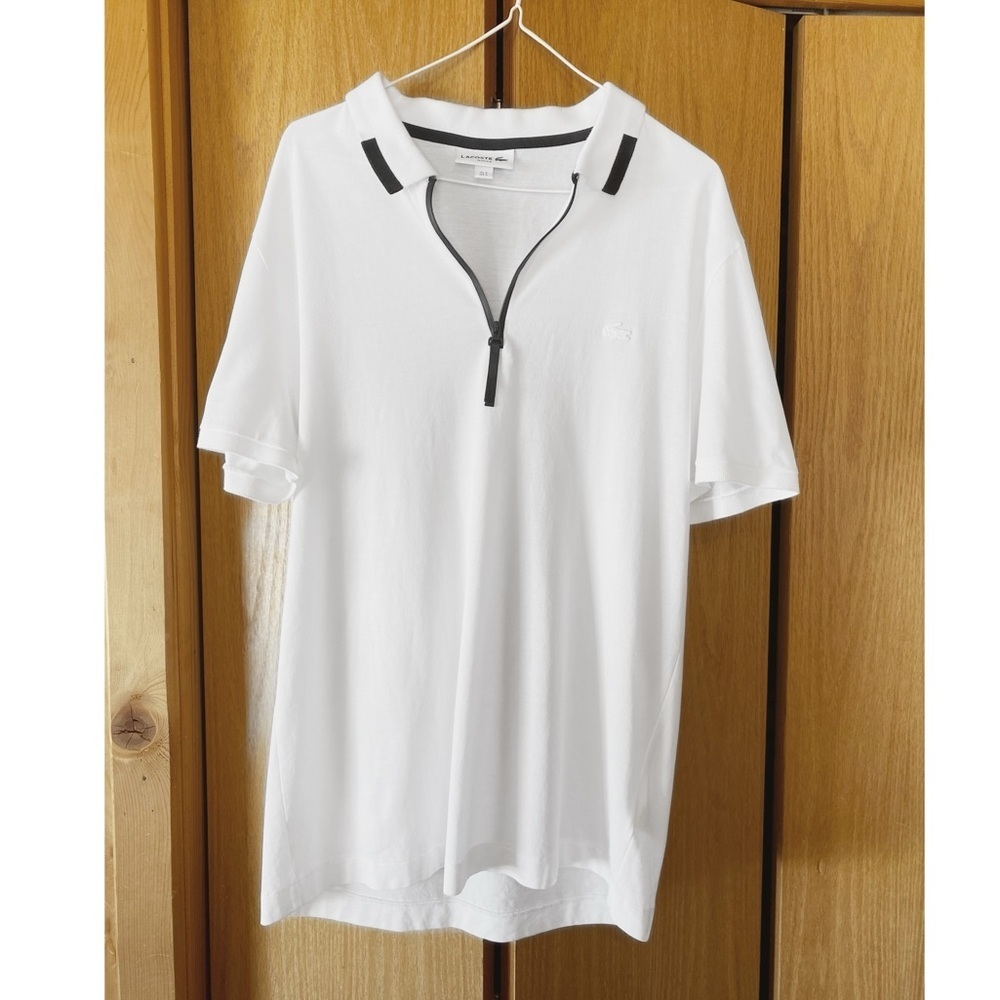 LACOSTE Men's Pima Ultra Leger Slim Fit Polo Shirt in White Mens size L
